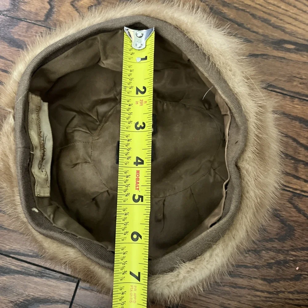 Vintage SAKS FIFTH AVENUE Soft Rabbit Fur Hat Cap - Cream, Tan, Brown Tones 20